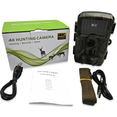cámara al aire libre IP66 del rastro de Wifi de la fauna del ODM del OEM de 4K 30MP pantalla LCD de 2,0 pulgadas