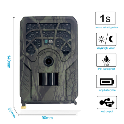 El movimiento de la visión nocturna de PR300C 5MP Trail Cameras With activó el vídeo completo de la prenda impermeable 720p Hd