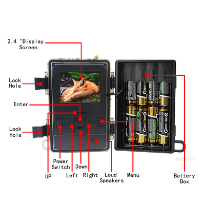 Cámara móvil SIM Card 4G Lte Cmos 24MP del rastro 4.8CG