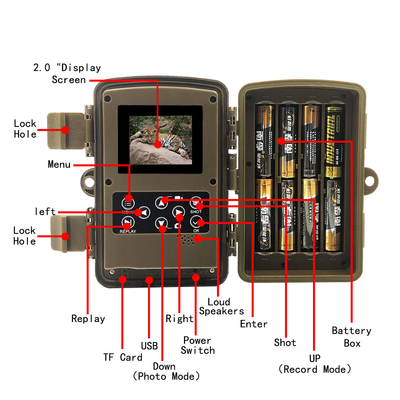 Definición de búsqueda impermeable 1080P 20MP LCD 32pcs de la cámara de la fauna 30FPS IP66 alta